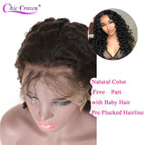 Deep Wave Lace Front Human Hair Brazilian 360 Pre Plucked With Baby Hair